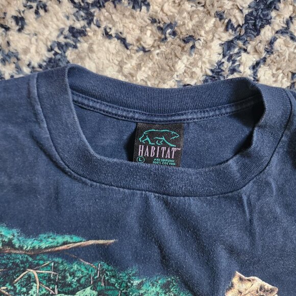 Vintage 1993 Wolf Lake Nature Wrap Around unisex Tee - Picture 3 of 5